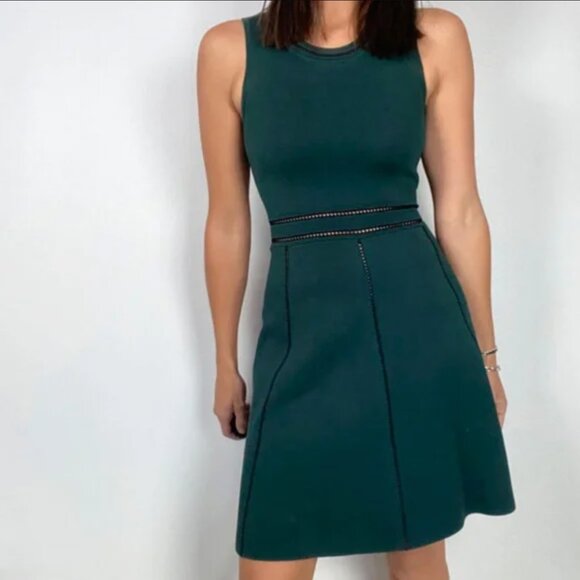 Sandro Paris Green A-Line Sleeveless Dress FR2/US6 - Picture 2 of 10